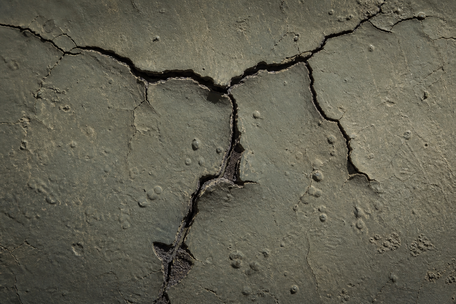 Photorealistic illustrative reference showing cracking on a protective coating system