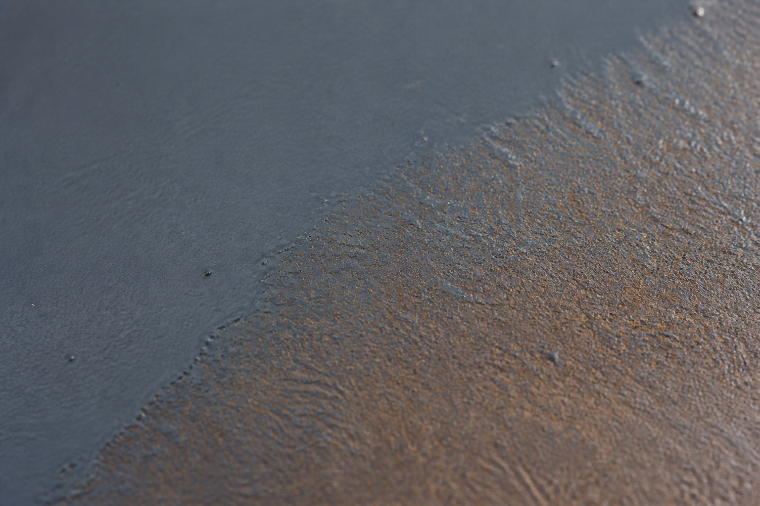 Photorealistic illustrative reference showing low dft on a protective coating system