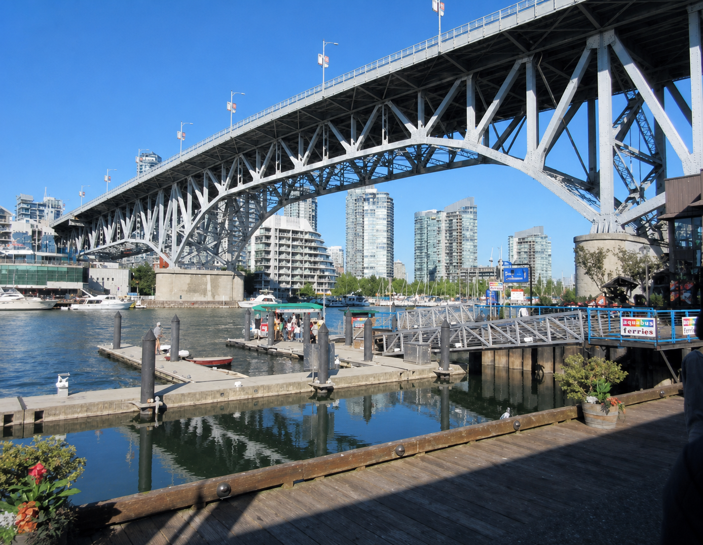 Granville Bridge spanning False Creek in Vancouver, British Columbia